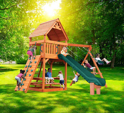 Playground-One-Turbo-Original-Fort-Combo-2-w-Wood-Roof-New