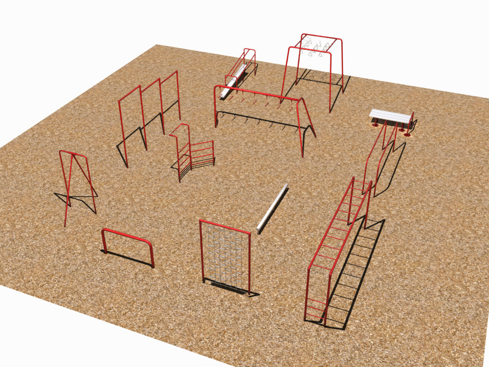 Sports-Play-12-Unit-Fitness-Course-w-Horizontal-Ladder