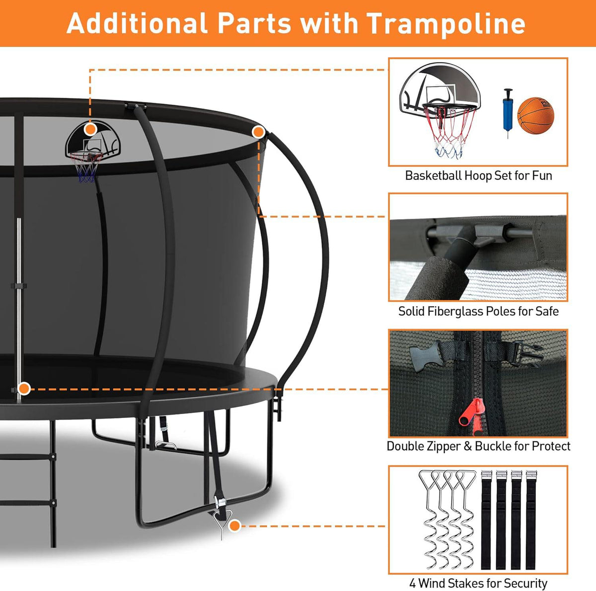 Springed-Trampoline-with-Enclosure-8ft-Round-Add-Ons