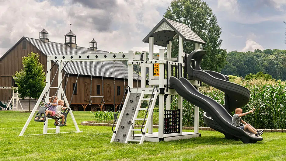 Treasure Cove Vinyl Swing Set - King Swings
