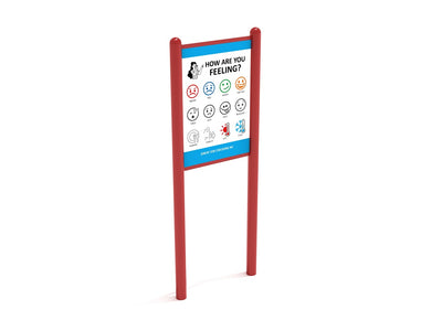 Playground Equipment Freestanding Nonverbal Communication Sign PFS04901, back side with the How Are You Feeling chart
