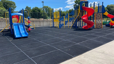 LMADRS safety matting installed on commercial playground