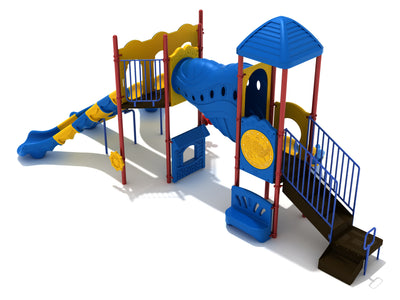 Playground Equipment Casa Grande play structure in Primary colors, angle view 2