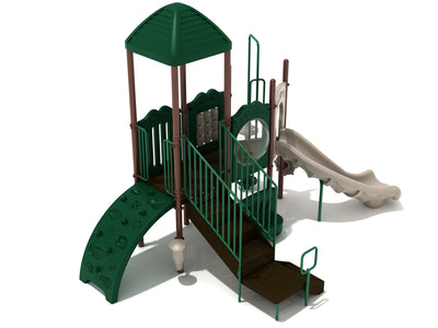 Playground Equipment Diamond Head play structure in Neutral colors, angle view 2