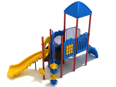 Playground Equipment Diamond Head play structure in Primary colors, angle view 1