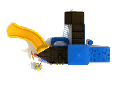 Playground Equipment Diamond Head play structure in Primary colors, top-down view