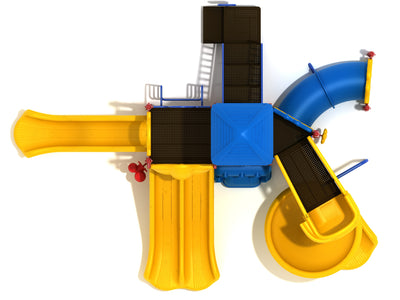 Playground Equipment Hanauma Bay play structure in Primary colors, top-down view