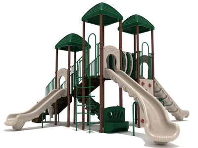 Playground Equipment Lemon Grove play structure in Neutral colors, angle view 1