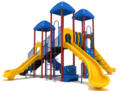 Playground Equipment Lemon Grove play structure in Primary colors, angle view 1