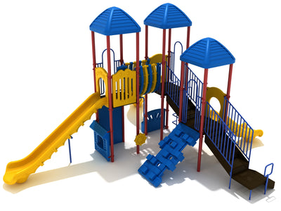 Playground Equipment Lemon Grove play structure in Primary colors, angle view 2