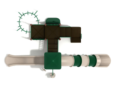Playground Equipment Mustang Island play structure in Neutral colors, top-down view