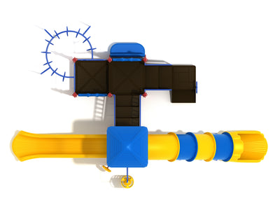 Playground Equipment Mustang Island play structure in Primary colors, top-down view