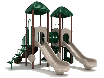 Playground Equipment Sugar Land play structure in Neutral colors, angle view 1