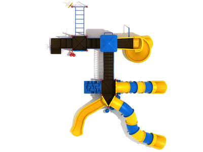 Playground Equipment Surfside play structure in Primary colors, top-down view