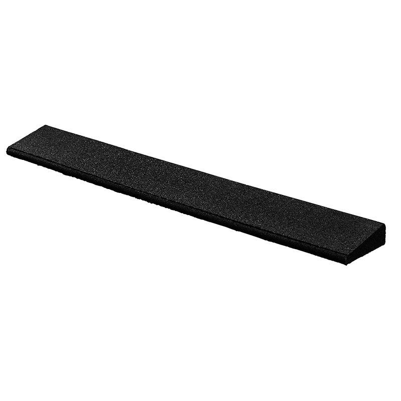Rubber playground tile edge piece in black