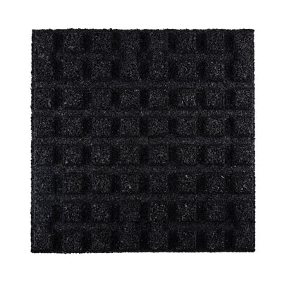 Rubber playground tile underside showing interlocking grid pattern