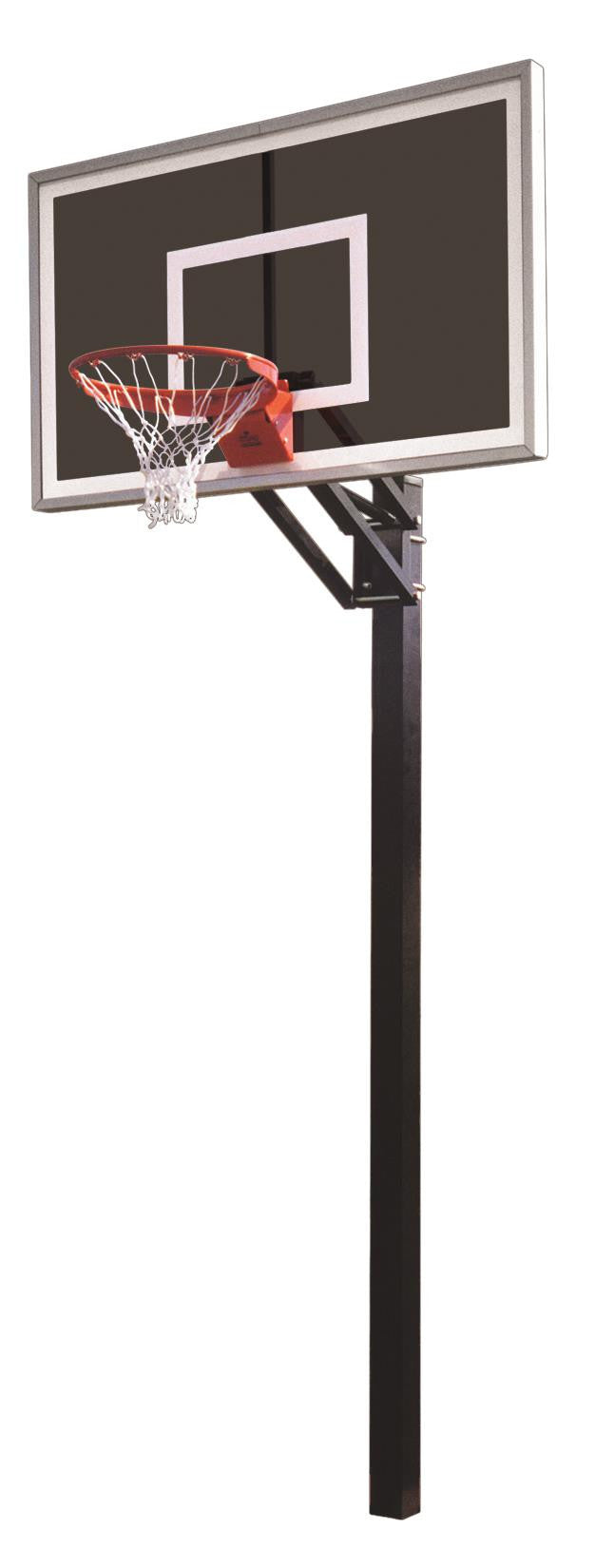 First Team Champ Eclipse In Ground Outdoor Adjustable Basketball Hoop 60 inch Smoked Glass