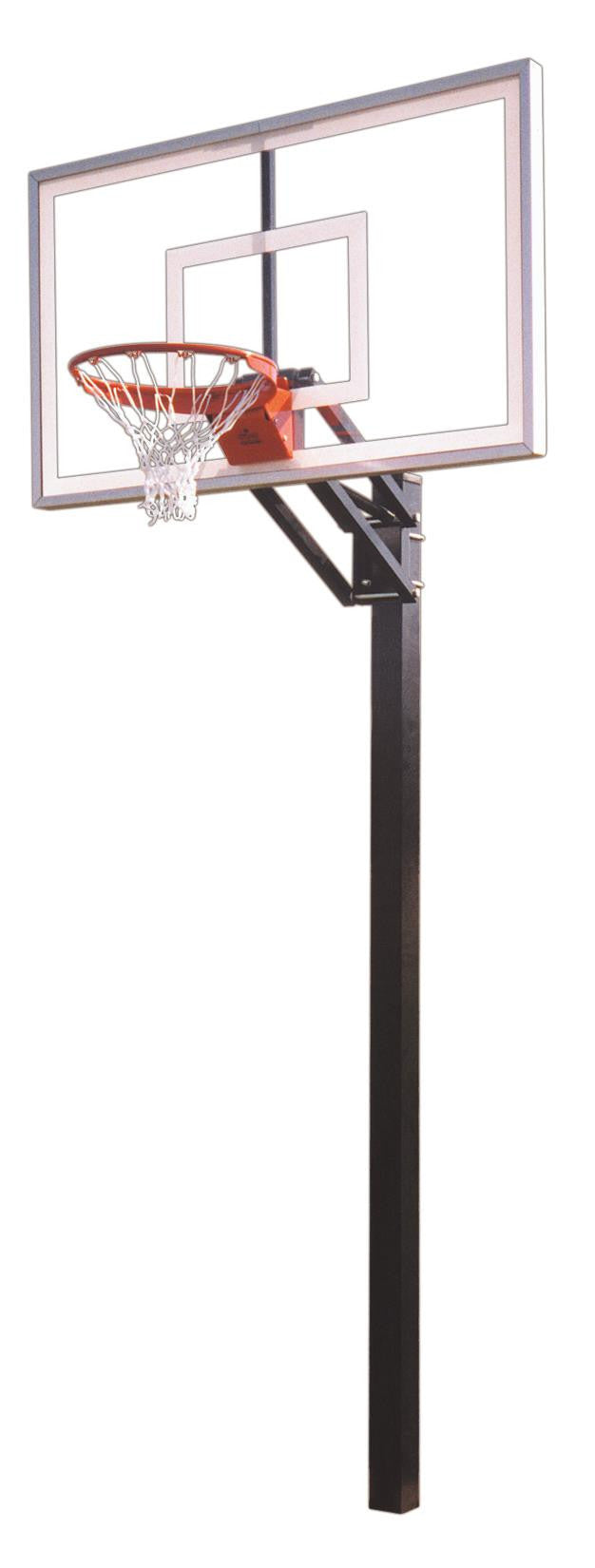 First Team Champ Nitro In Ground Outdoor Adjustable Basketball Hoop 60 inch Tempered Glass