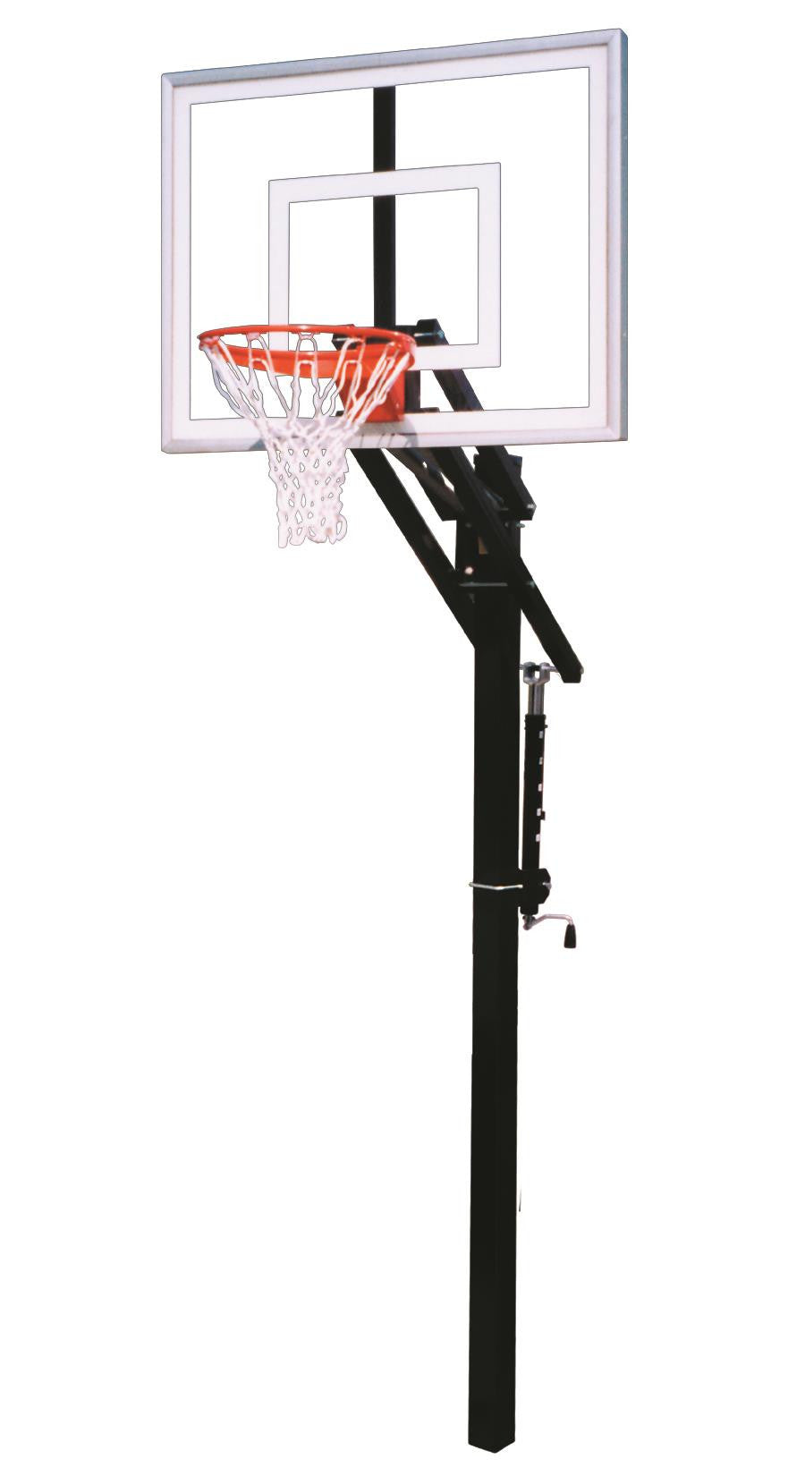 First Team Jam II In Ground Outdoor Adjustable Basketball Hoop 48 inch Acrylic