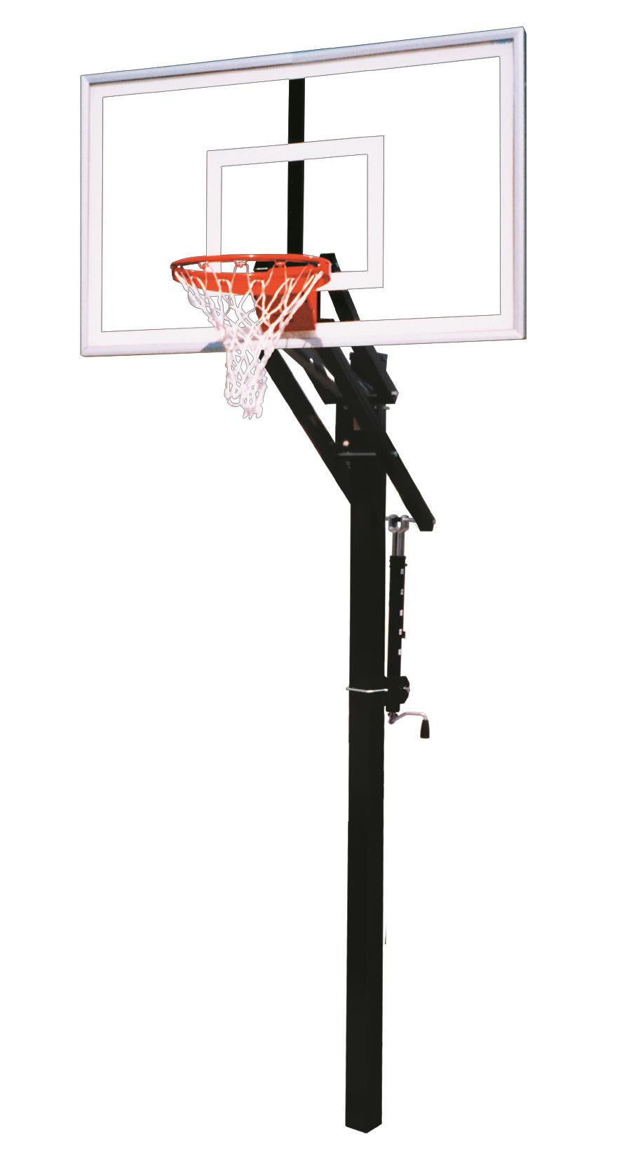 First Team Jam Nitro In Ground Outdoor Adjustable Basketball Hoop 60 inch Tempered Glass