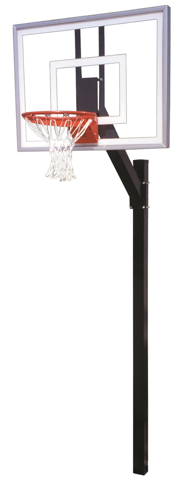 First Team Legacy Turbo In Ground Fixed Height Outdoor Basketball Hoop 54 inch Tempered Glass