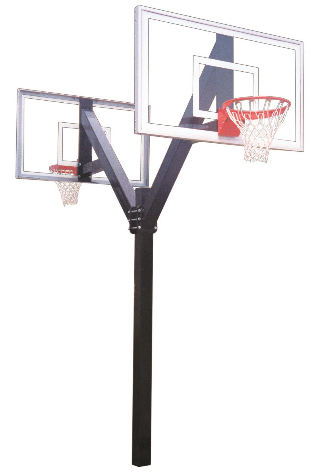 First Team Legend Jr Select DUAL In Ground Fixed Height Outdoor Basketball Hoop 60 inch Acrylic
