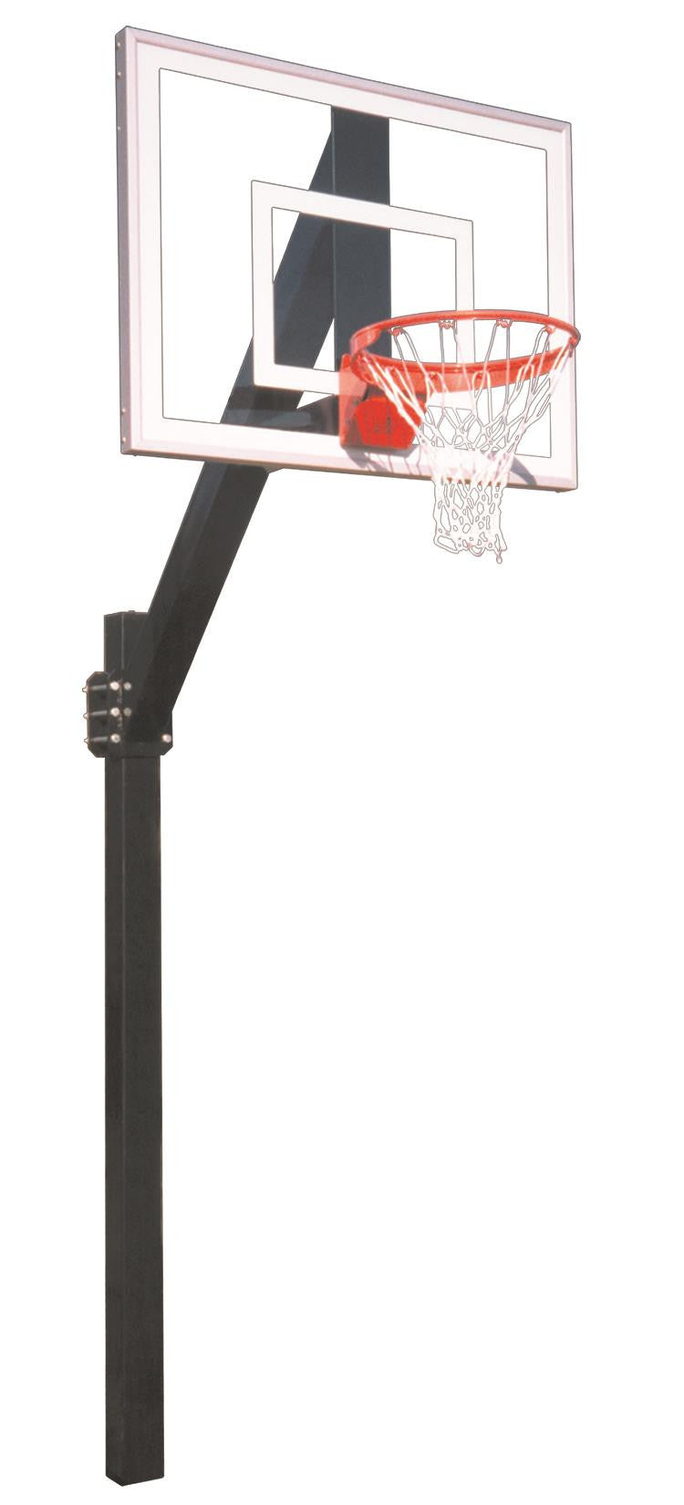 First Team Legend Jr Ultra In Ground Fixed Height Outdoor Basketball Hoop 54 inch Tempered Glass
