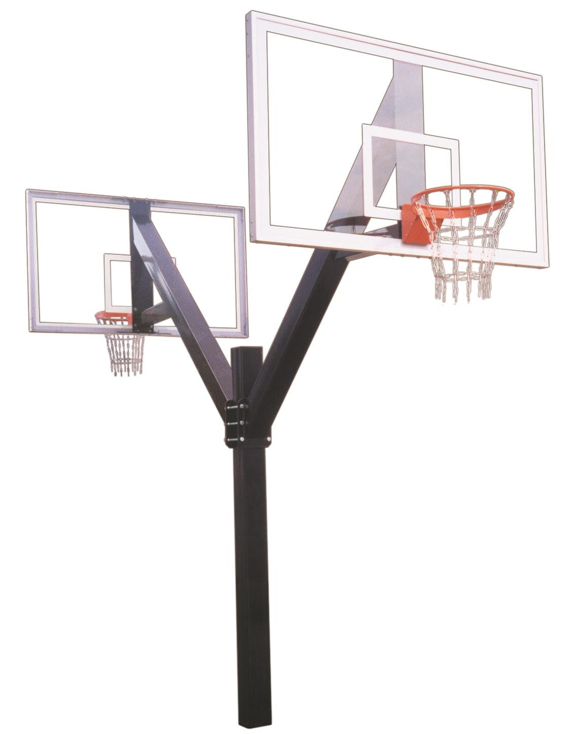 First Team Legend Supreme DUAL In Ground Fixed Height Outdoor Basketball Hoop 72 inch Acrylic
