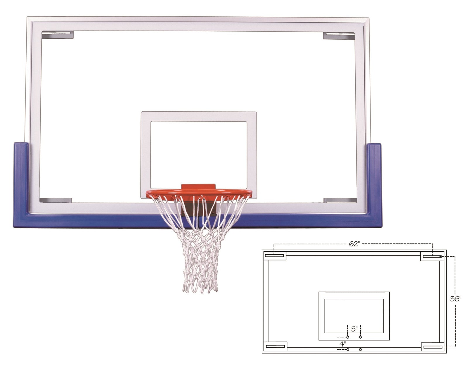 First Team Official Competition Glass Backboard Unbreakable 42 x 72 inch - FT235