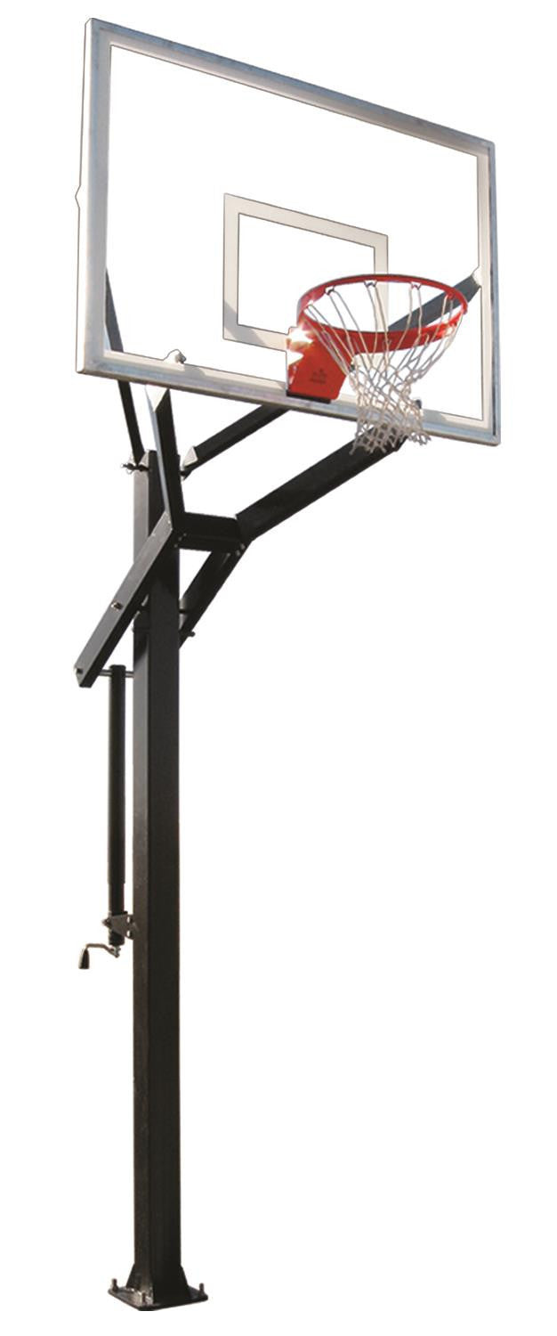 First Team Powerhouse 560 In Ground Outdoor Adjustable Basketball Hoop 60 inch Tempered Glass
