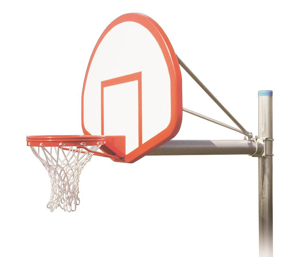 First Team Renegade Flight In Ground Outdoor Fixed Height Basketball Hoop 54 inch Fan Shaped Fiberglass