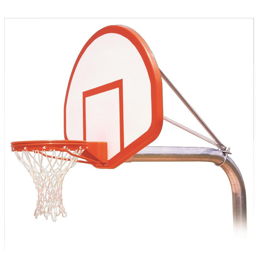 First Team Ruffneck Flight In Ground Outdoor Fixed Height Basketball Hoop 54 inch Fan Shaped Fiberglass