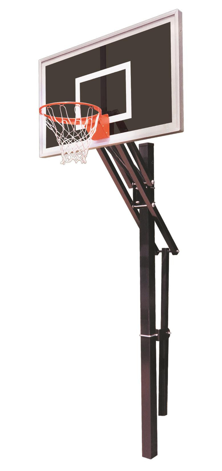 First Team Slam Eclipse In Ground Outdoor Adjustable Basketball Hoop 60 inch Smoked Glass