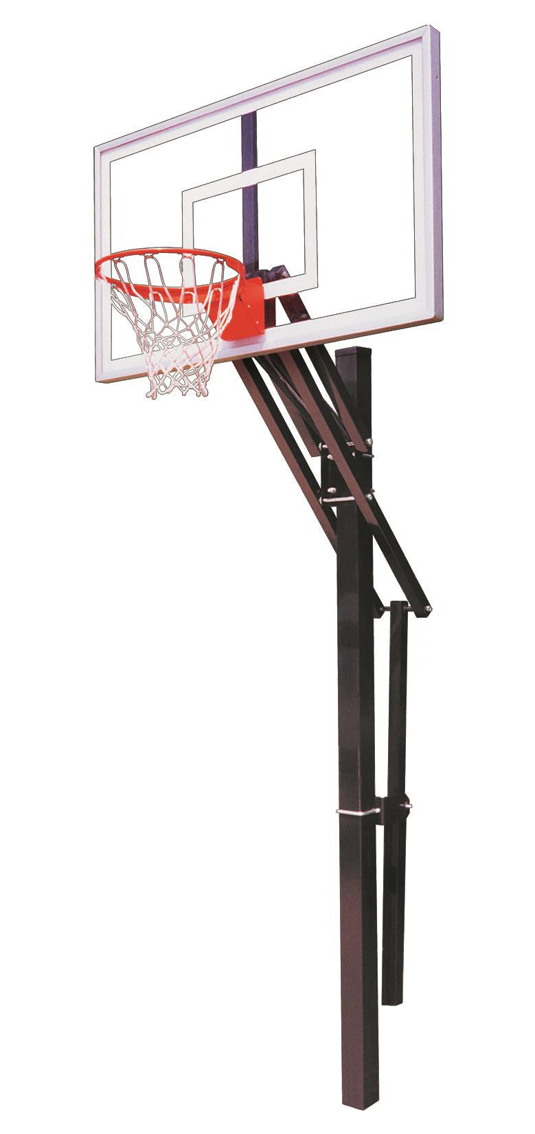 First Team Slam Nitro In Ground Outdoor Adjustable Basketball Hoop 60 inch Tempered Glass