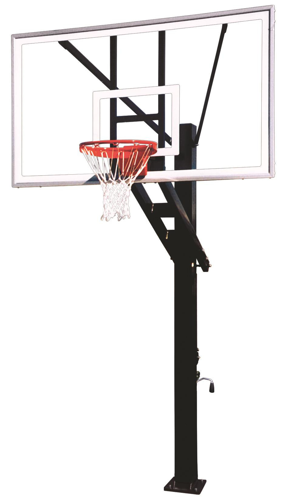 First Team Stainless Olympian Supreme In Ground Adjustable Outdoor Basketball Hoop 72 inch Acrylic