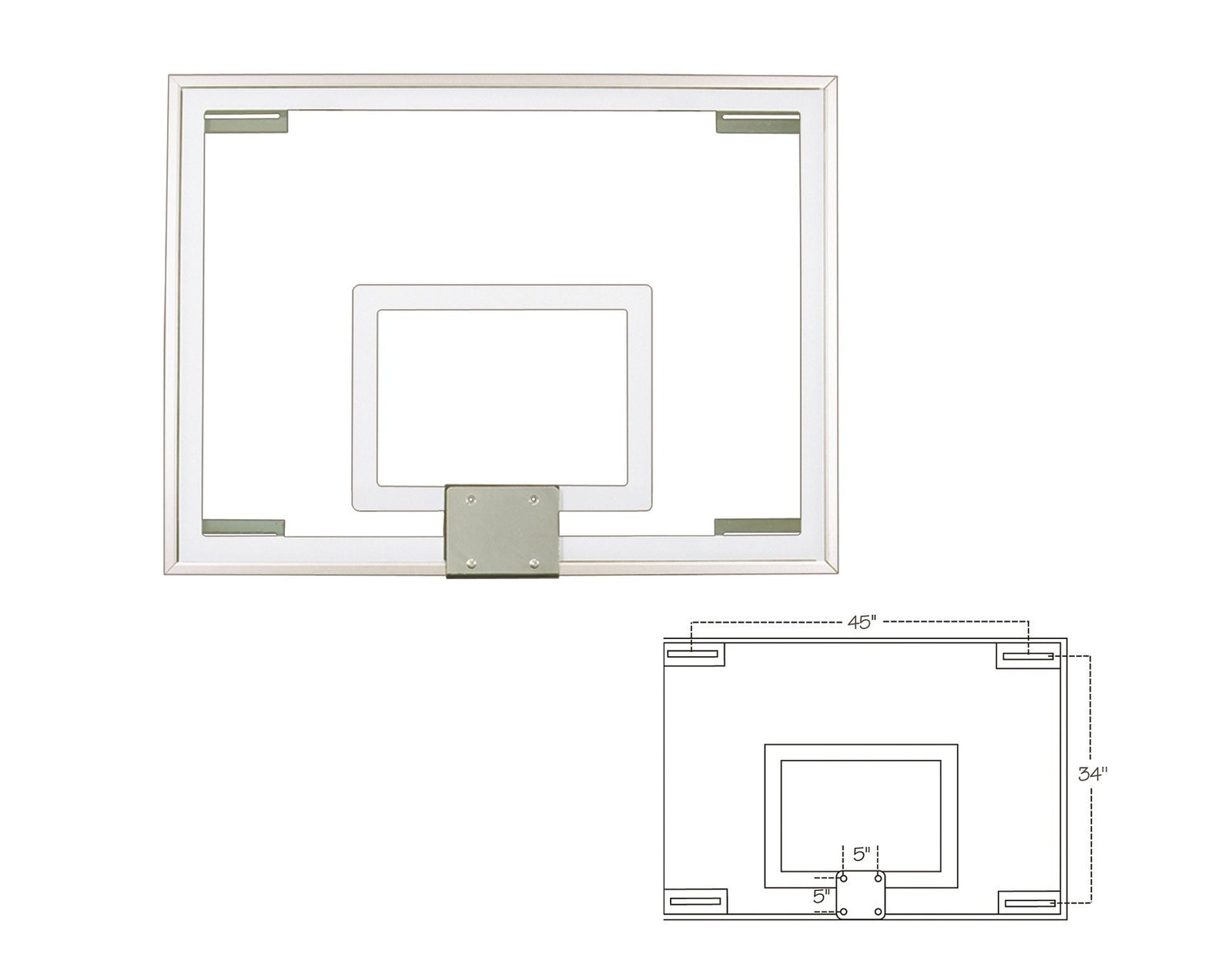 First Team Tempered Glass Backboard 40 x 54 inch-FT231