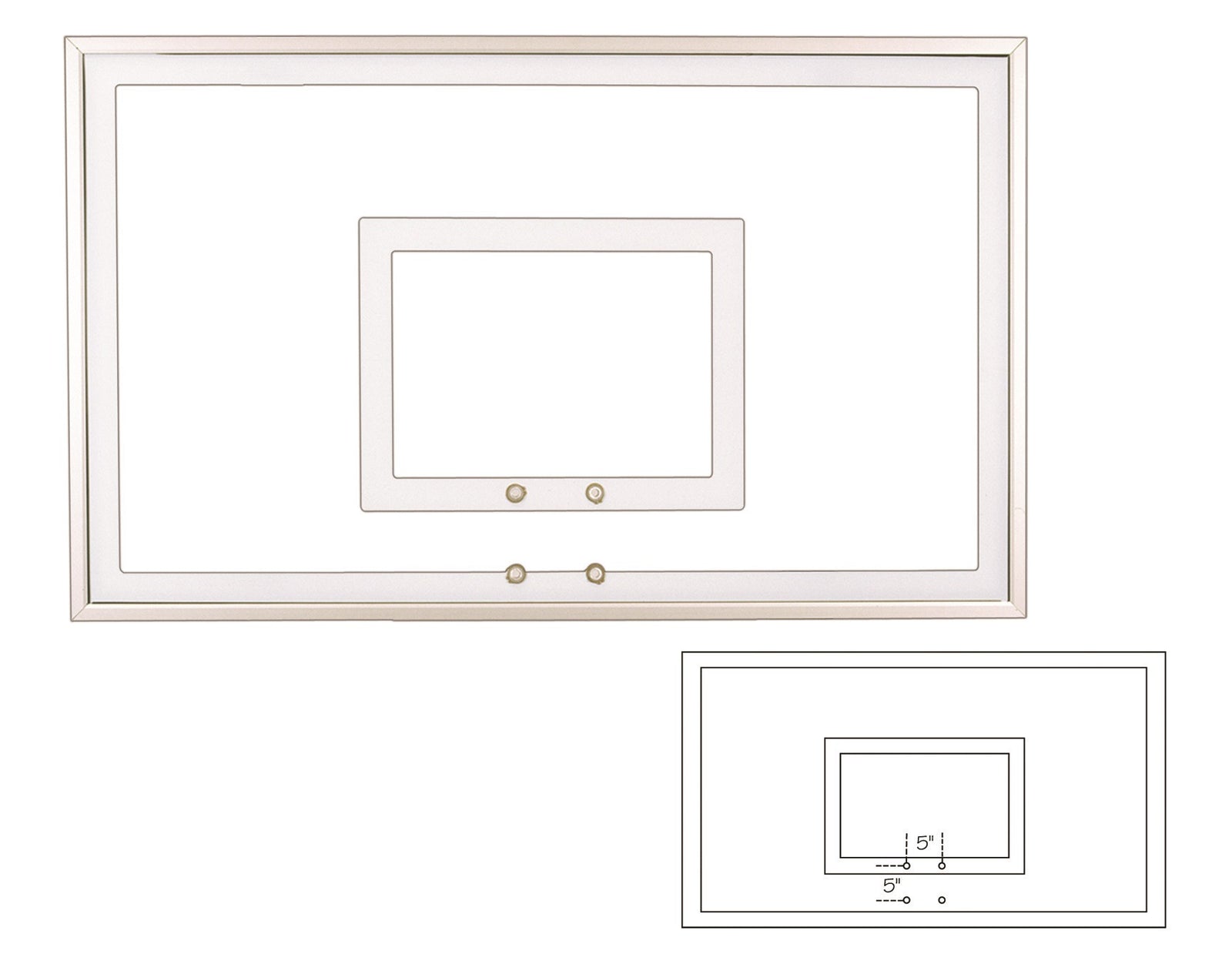 First Team Tempered Glass Response Backboard 36 x 60 inch-FT230