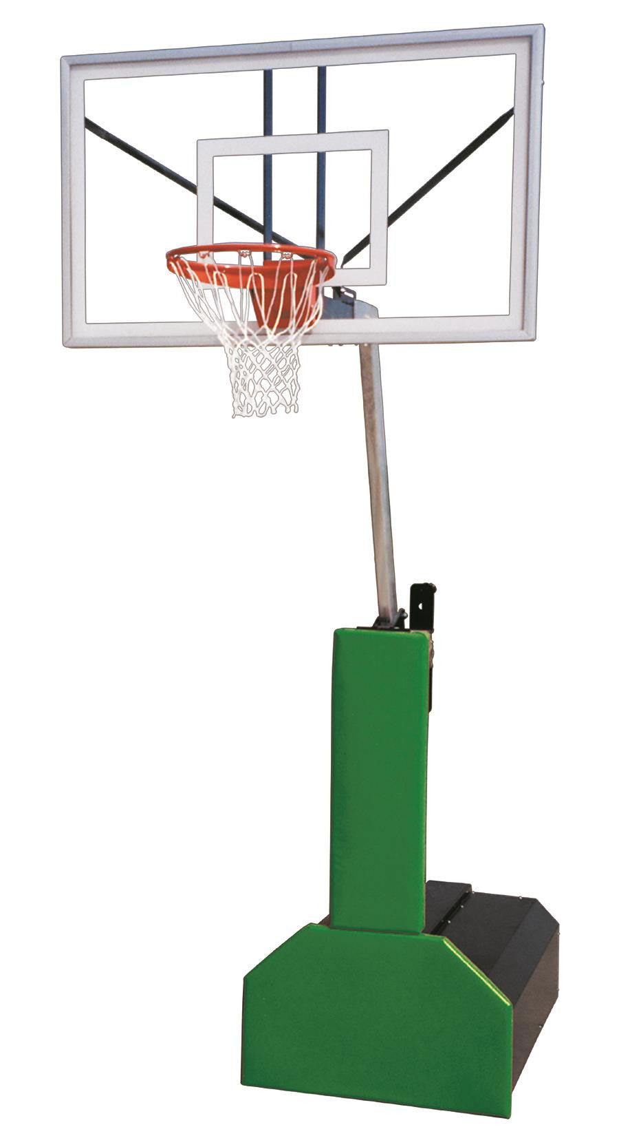 First Team Thunder Pro Portable Adjustable Basketball Hoop 60 inch Tempered Glass