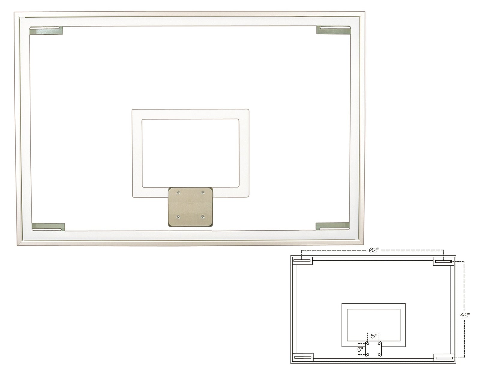 First Team Traditional Competition Glass Rectangular Conversion Backboard 48 x 72 inch-FT236