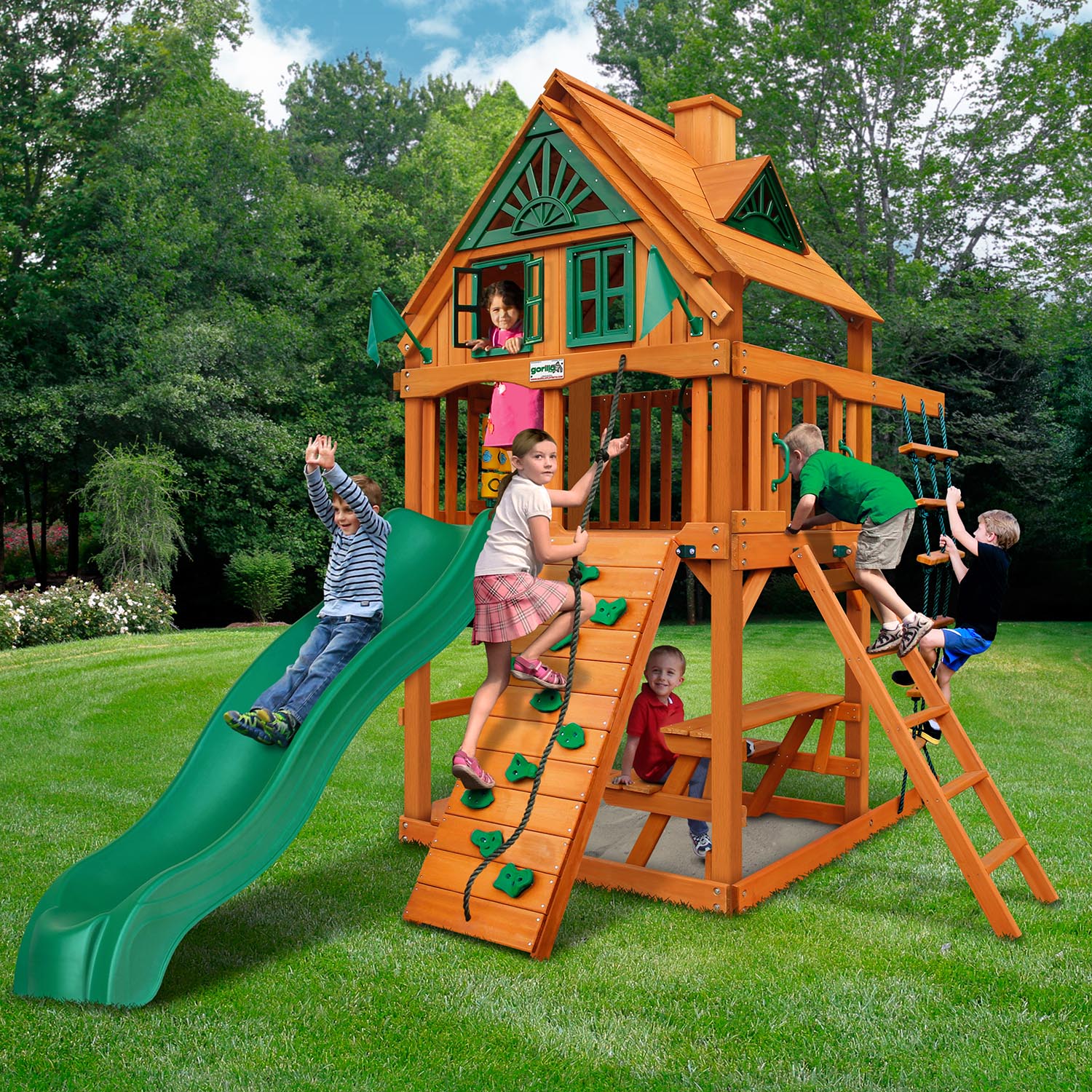 Gorilla-Playsets-Chateau-Tower-Treehouse-Wooden-Swingset