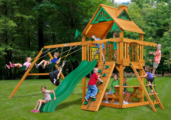 Gorilla Playsets Chateau W/Standard Wood Roof Wooden Swing Set - NJ ...