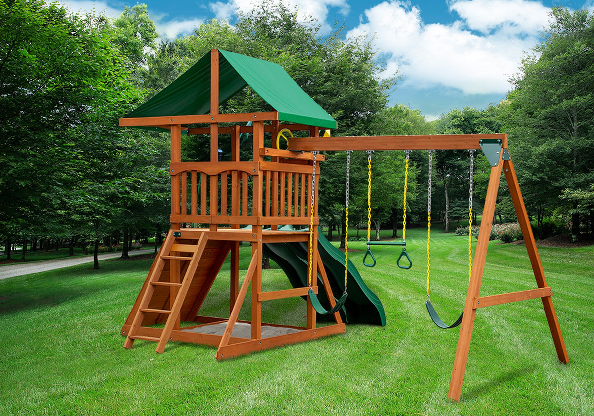 Gorilla Playsets Outing W/Dual Slides Wooden Swing Set