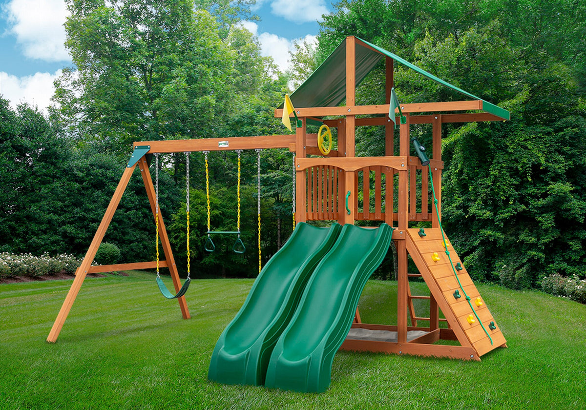 Gorilla Playsets Outing W/Dual Slides Wooden Swing Set
