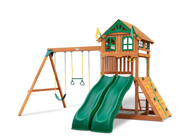 Gorilla-Playsets-Outing-W-Dual-Slides-Wooden-Swing-Set-Wood-Roof