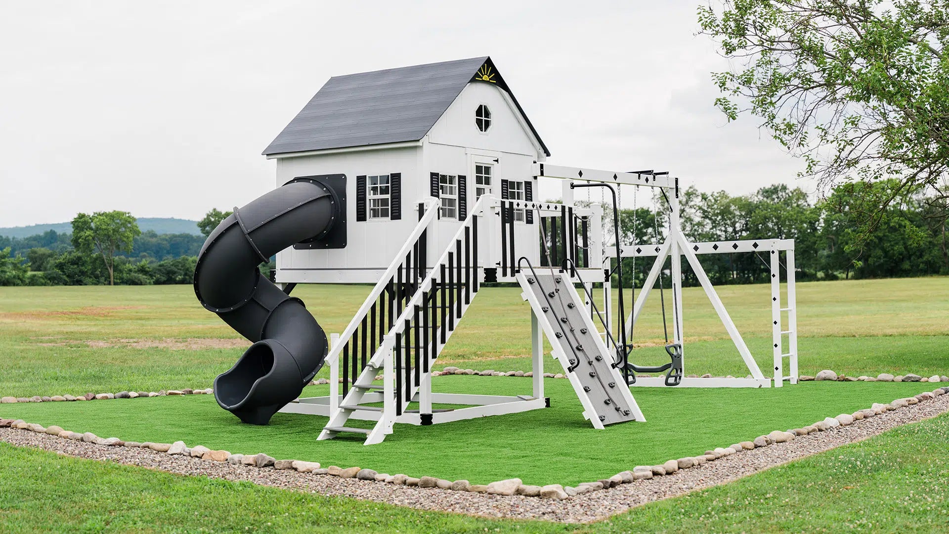 Black top swing set