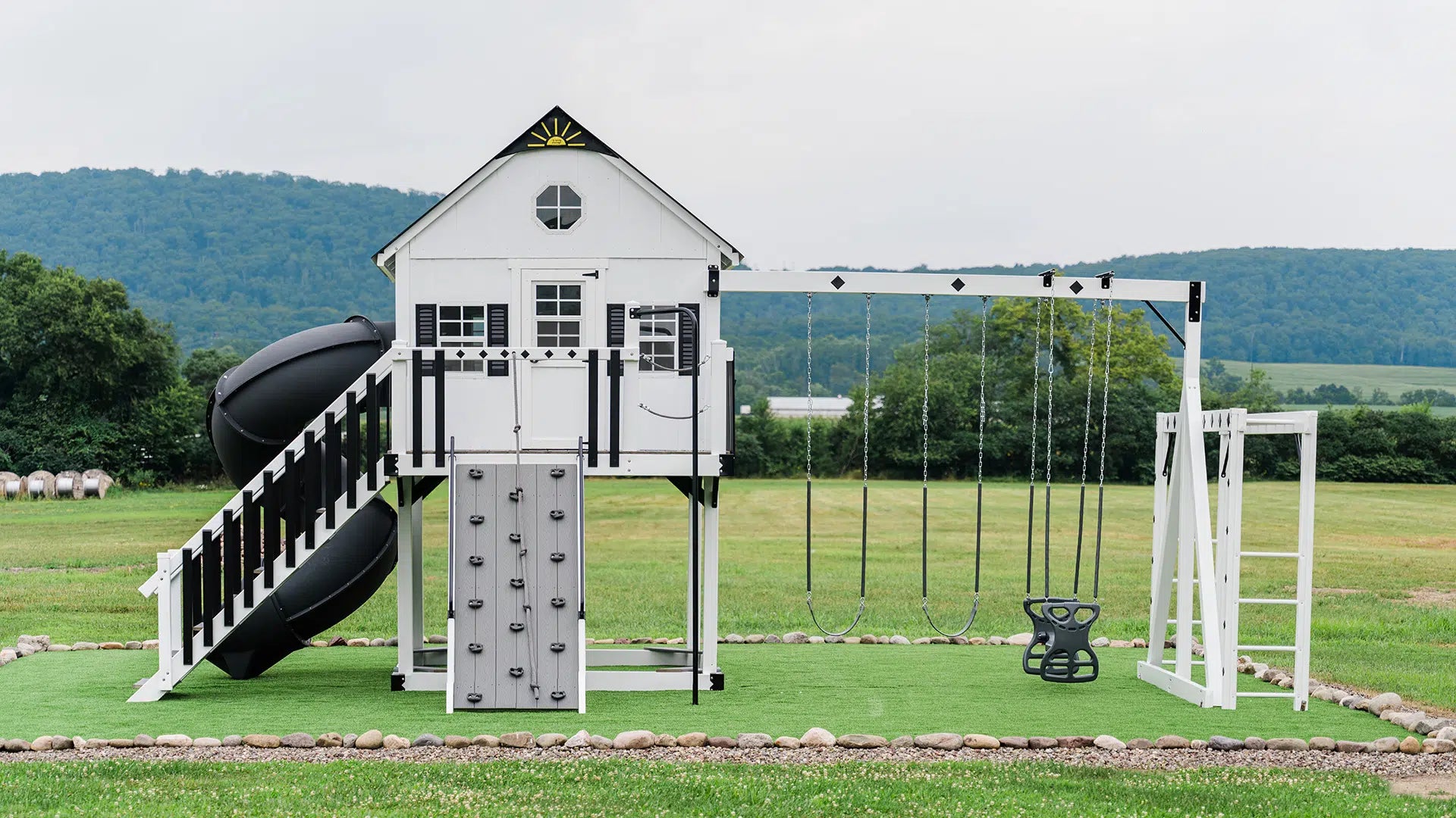 King Swings Marble Palace Vinyl Swing Set