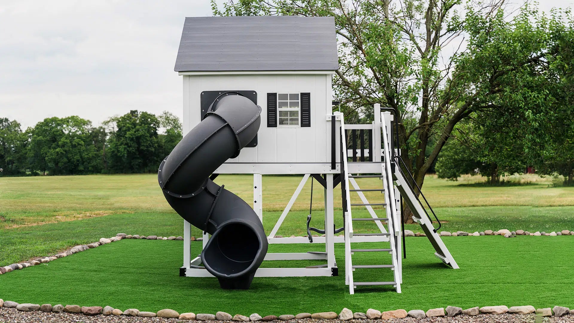King Swings Marble Palace Vinyl Swing Set
