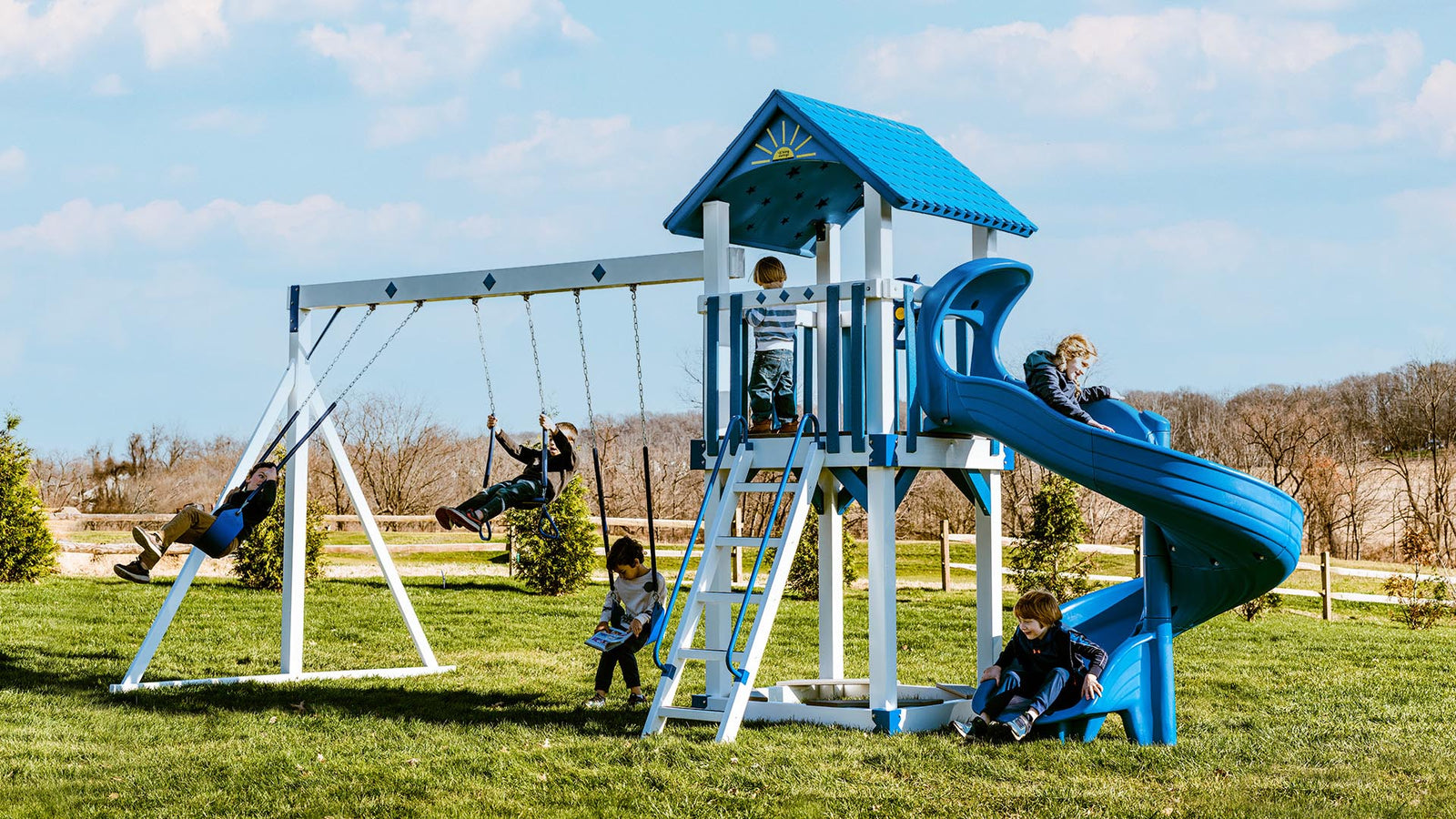 King-Swings-Winnies-Tower-Vinyl-Swing-Set-W-Kids